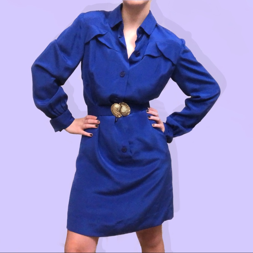 Vintage Utah Tailoring Mills Blue Dress w/ Belt